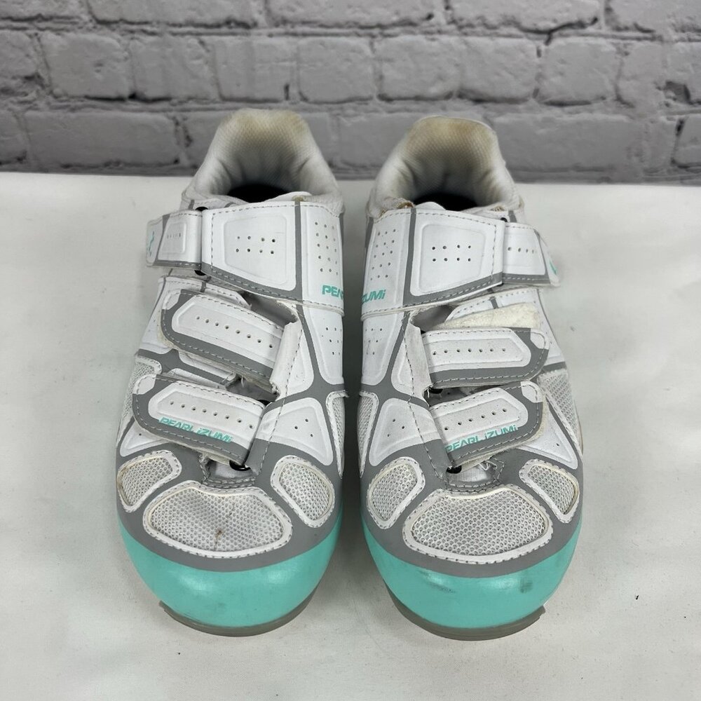 Pearl Izumi Select RD IV White Aqua Cycling Shoes Women EU 39 US 8